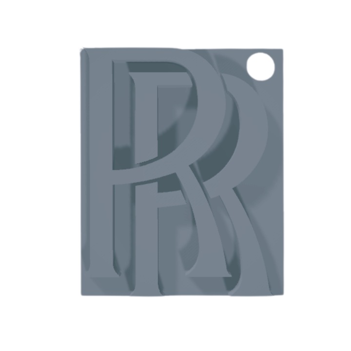 Breloc chei, "ROLLS-ROYCE", 55X 45 mm argintiu