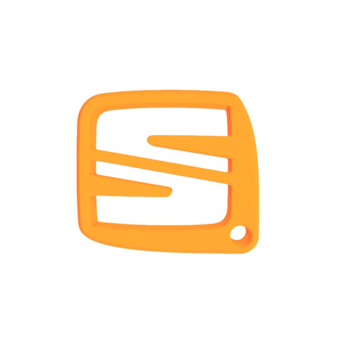 Breloc chei, "SEAT", 35X 40 mm portocaliu