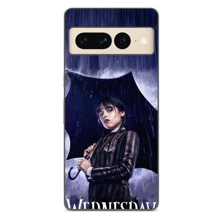 Husa compatibila cu Google Pixel 7 Pro Silicon Gel Tpu Model Wednesday Umbrella