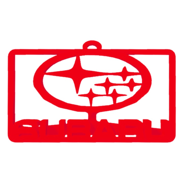 Breloc chei, "SUBARU", 40X 63 mm rosu