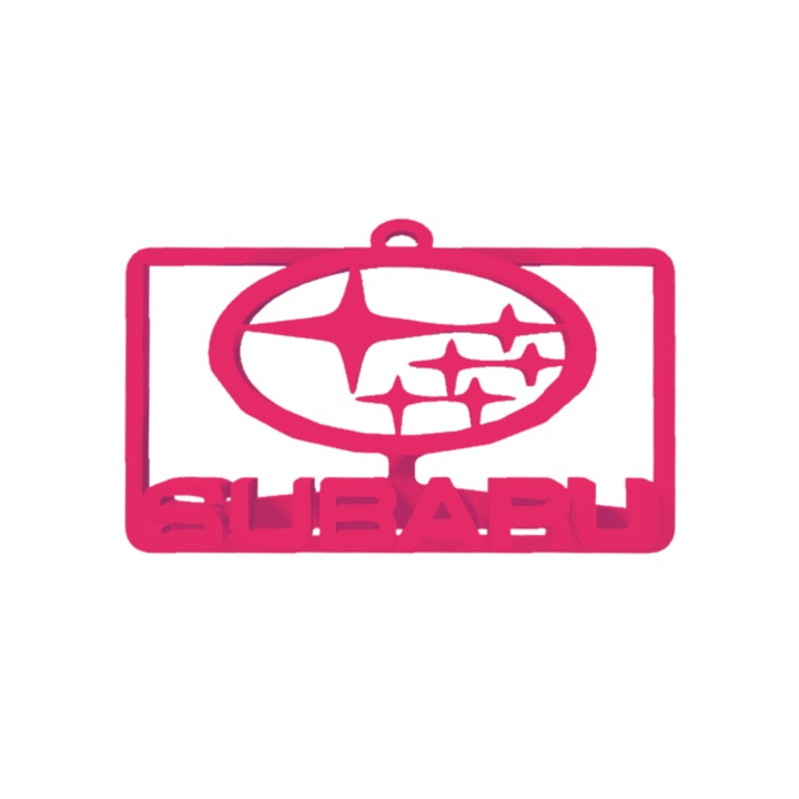 Ключодържател, "SUBARU", 40X 63 мм малиново розов