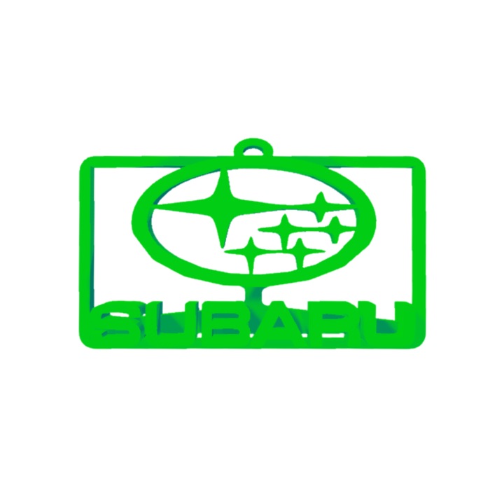 Kulcstartó, "SUBARU", 40X 63 mm zöld