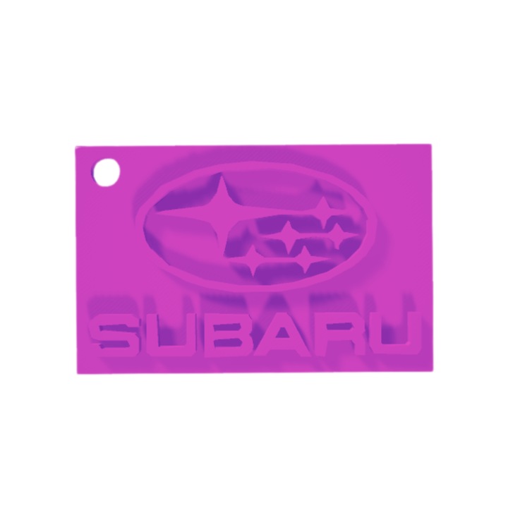 Breloc chei, "SUBARU", 30X 50 mm mov deschis