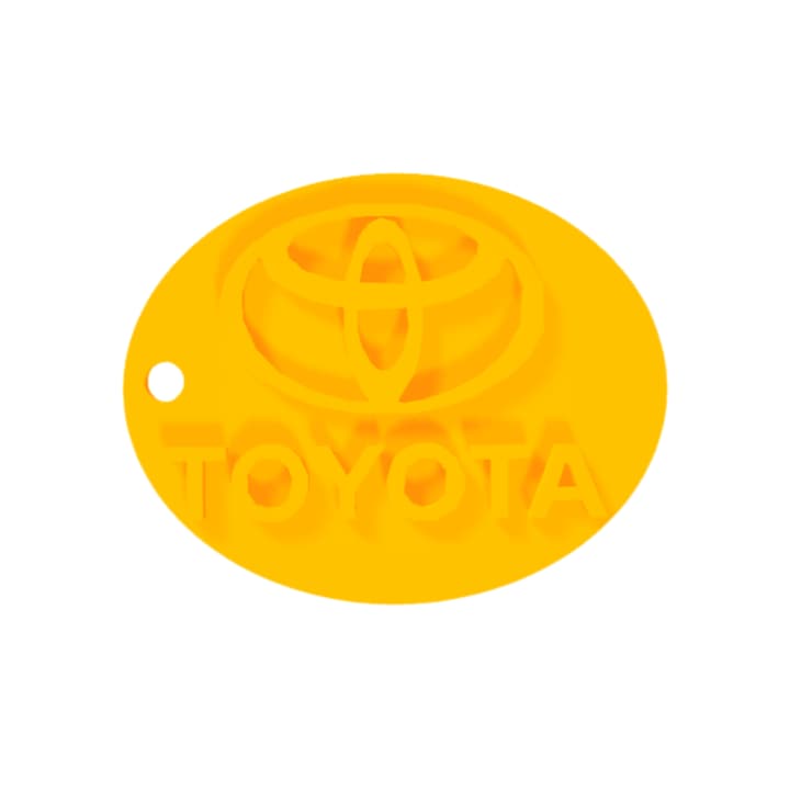 Breloc chei, "TOYOTA", 40X 50 mm galben