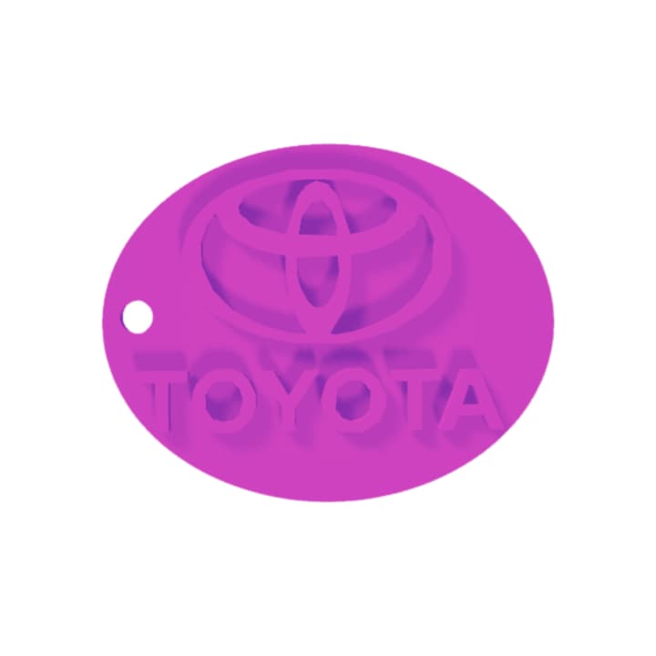 Breloc chei, "TOYOTA", 40X 50 mm mov deschis