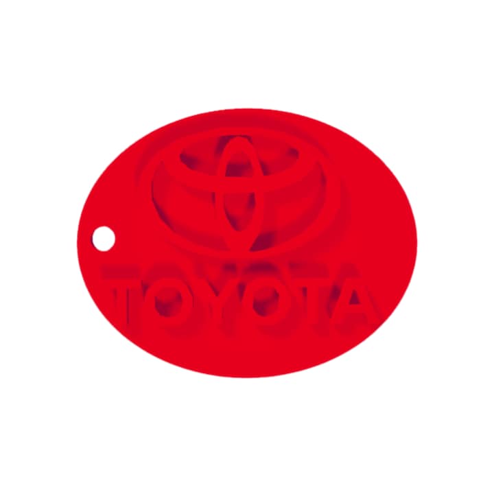 Kulcstartó, "TOYOTA", 40X 50 mm piros