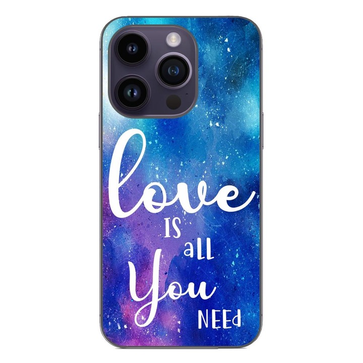 Husa compatibila cu Apple iPhone 14 Pro Silicon Gel Tpu Model Love Is All You Need