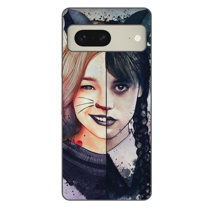 Husa compatibila cu Google Pixel 7 Silicon Gel Tpu Model Wednesday si Enid Sinclair