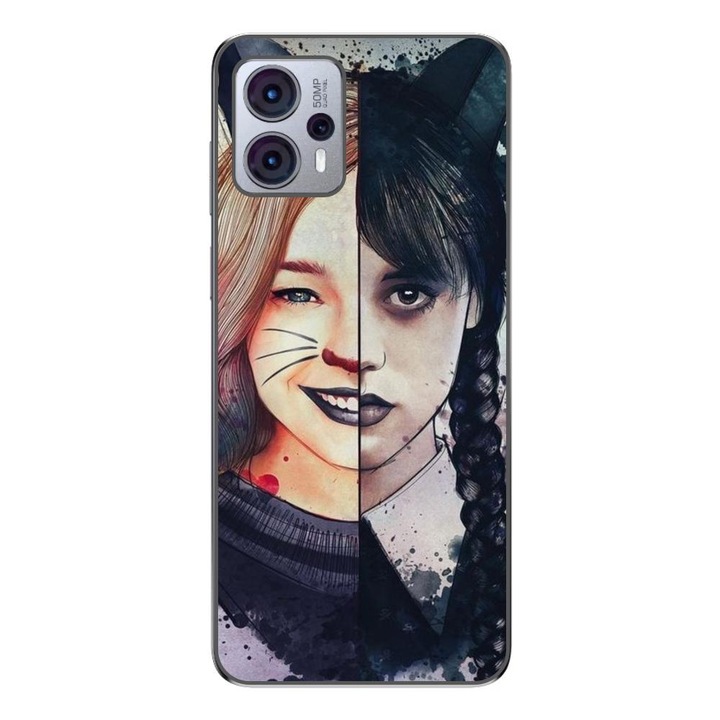 Husa compatibila cu Motorola Moto G23 Silicon Gel Tpu Model Wednesday si Enid Sinclair