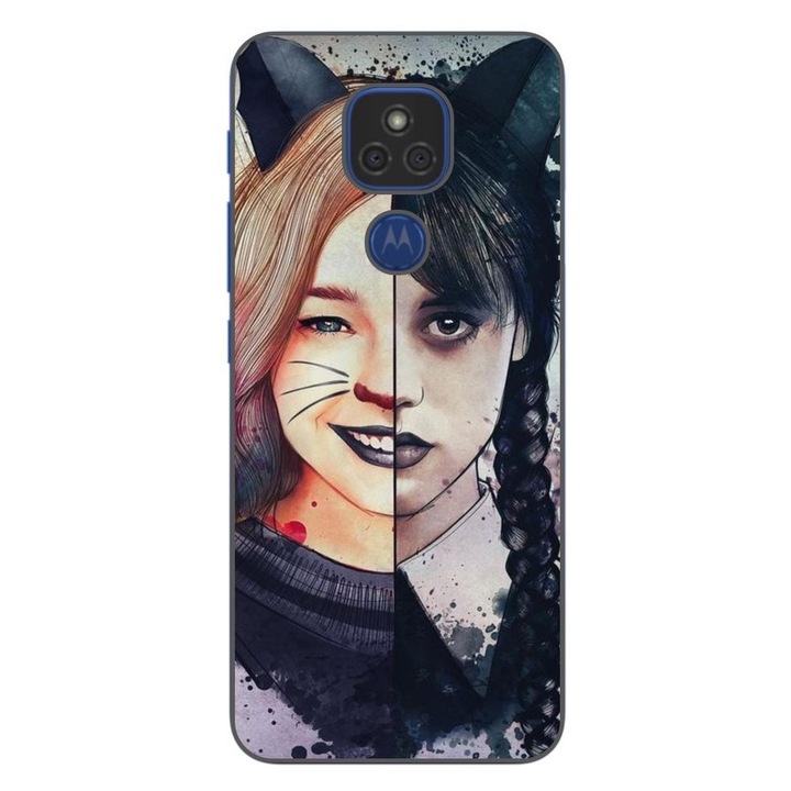 Husa compatibila cu Motorola Moto G9 Play Silicon Gel Tpu Model Wednesday si Enid Sinclair