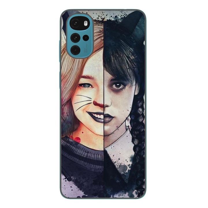 Husa compatibila cu Motorola Moto G22 Silicon Gel Tpu Model Wednesday si Enid Sinclair