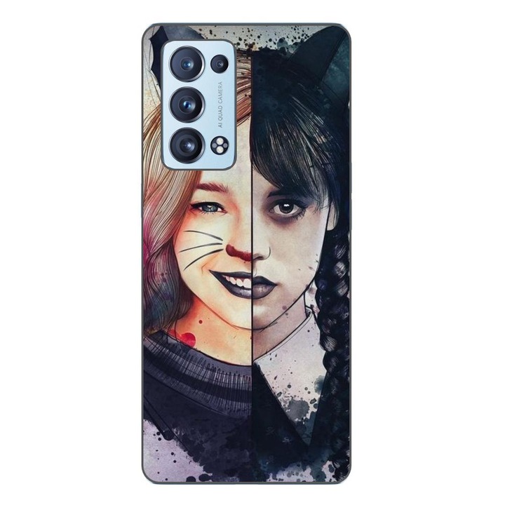 Капак, съвместим с Oppo Reno6 Pro 5G Silicon Gel Tpu Model Wednesday и Enid Sinclair