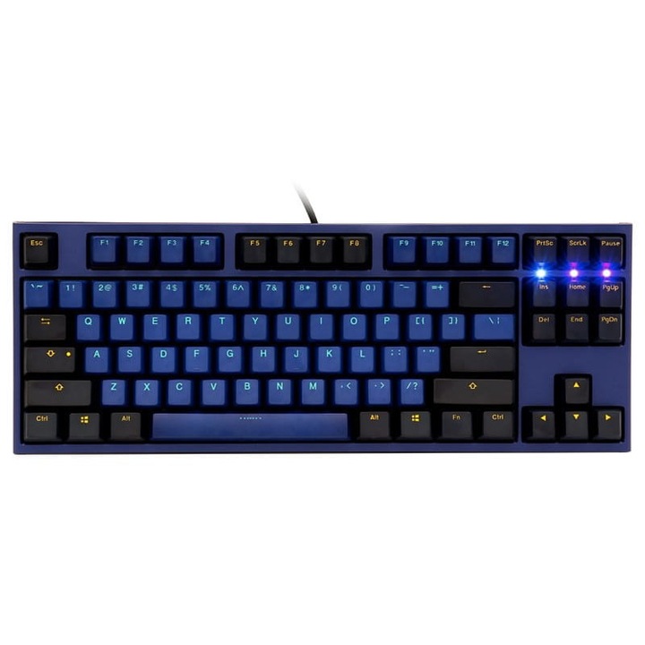 Геймърска клавиатура Ducky TKL Horizon PBT, MX червена, синя/черна