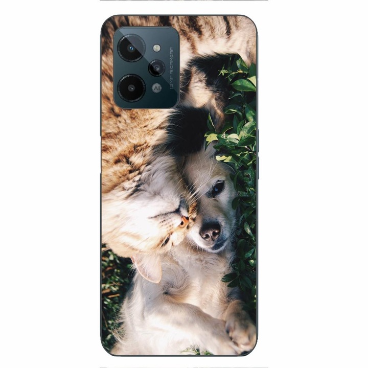 Husa compatibila cu Realme C31 Silicon Gel Tpu Model Caine si Pisica