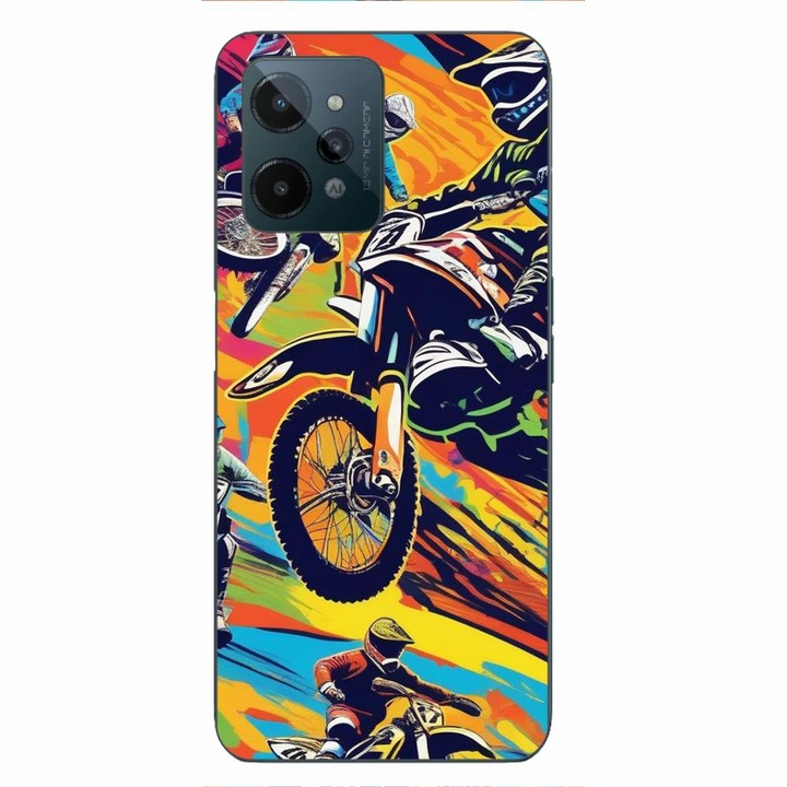 Husa compatibila cu Realme C31 Silicon Gel Tpu Model Motocross Pop Art
