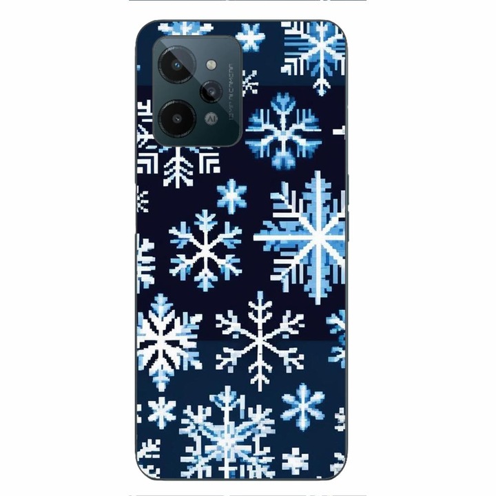 Husa compatibila cu Realme C31 Silicon Gel Tpu Model Pixel Art Snowflakes