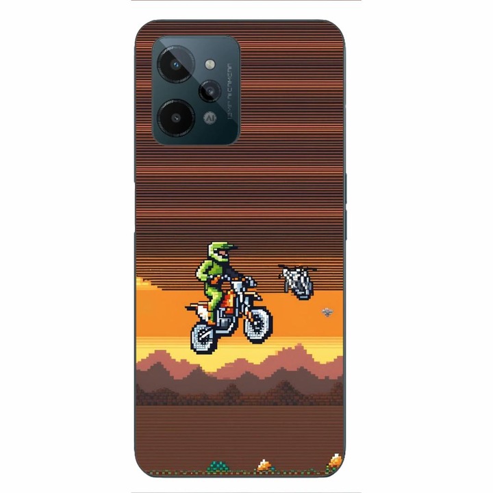 Husa compatibila cu Realme C31 Silicon Gel Tpu Model Pixel Art Motorcross