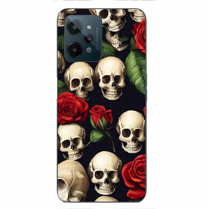 Husa compatibila cu Realme C31 Silicon Gel Tpu Model Skulls and Roses