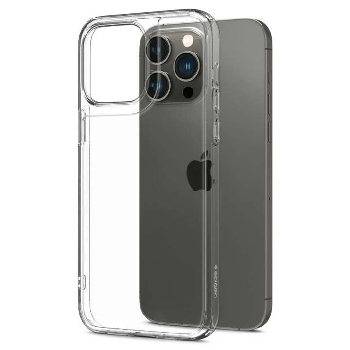 Защитно покритие, съвместимо с Apple iPhone 14 Pro Max, Quartz Hybrid, задно защитно стъкло, TPU, Transparent