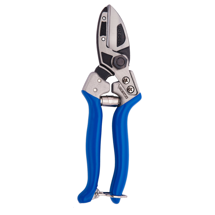 Foarfece pentru crengi si ramuri, Hydrostab Vesco A4S, Cu taiere cu ghilotina, Albastru