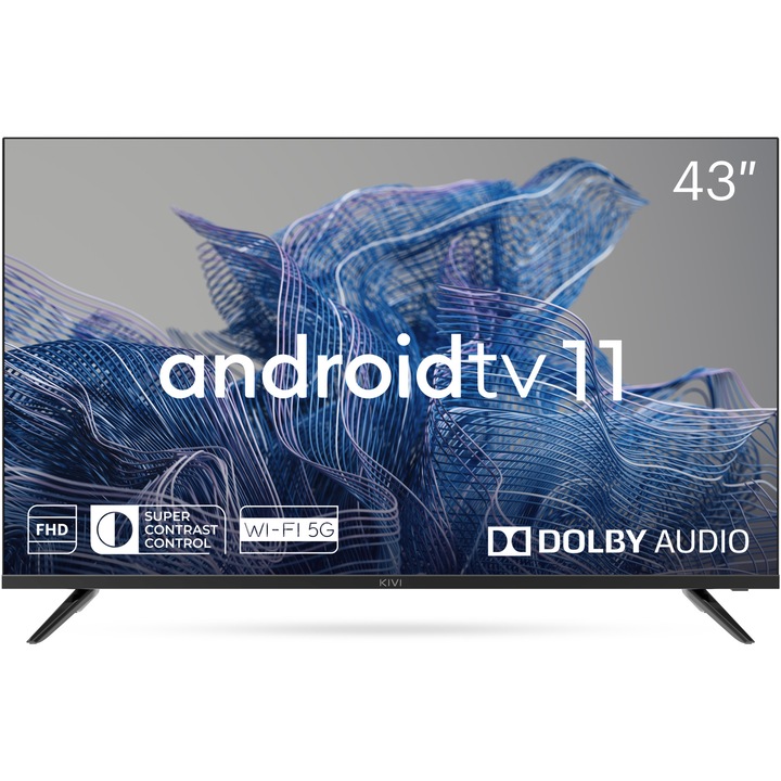 Televizor KIVI LED 43F750NB, 109 cm, Smart Android TV, Full HD, Clasa G