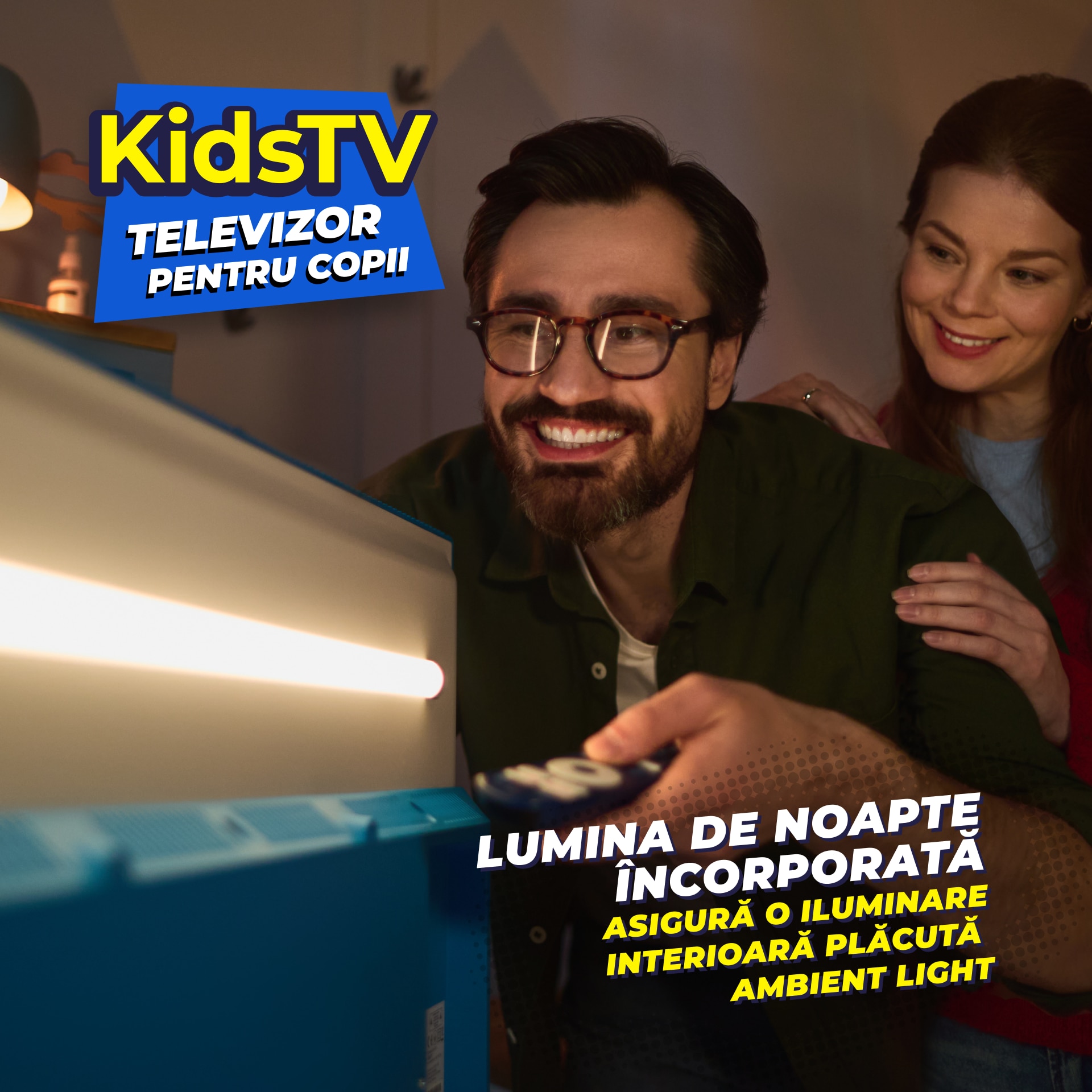 Televizor KIVI LED KIDSTV, 80 cm, Smart Android TV, Full HD, Clasa E