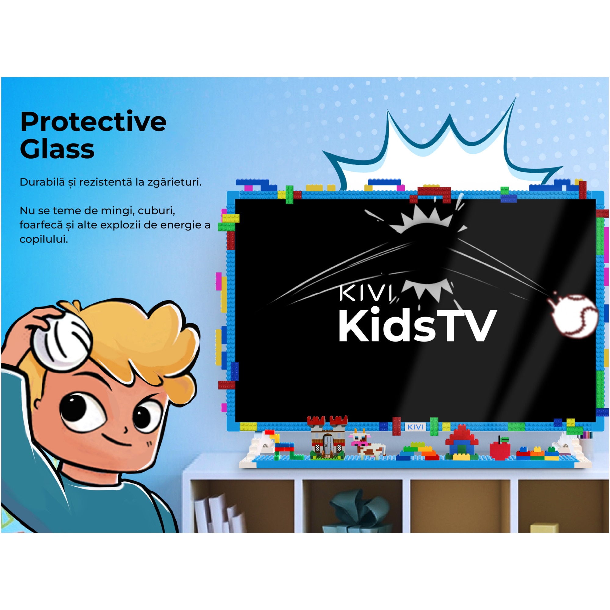 Televizor KIVI LED KIDSTV, 80 cm, Smart Android TV, Full HD, Clasa E