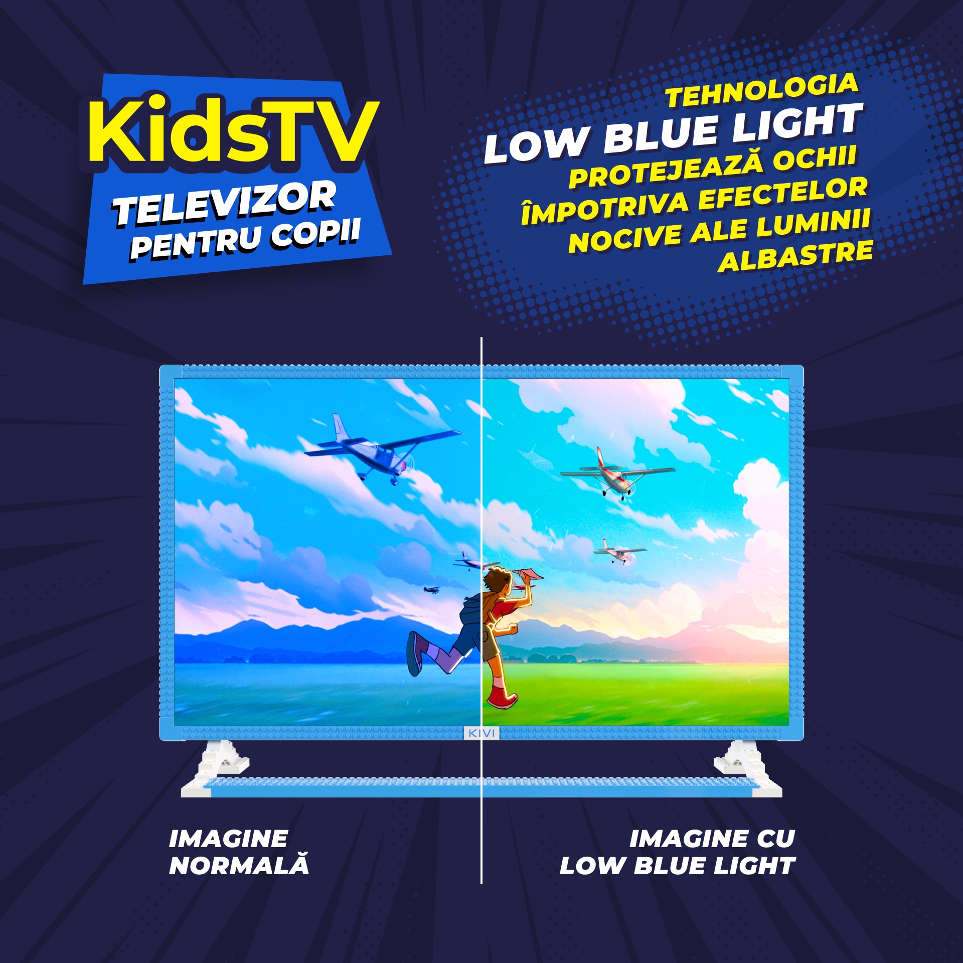 Televizor KIVI LED KIDSTV, 80 cm, Smart Android TV, Full HD, Clasa E