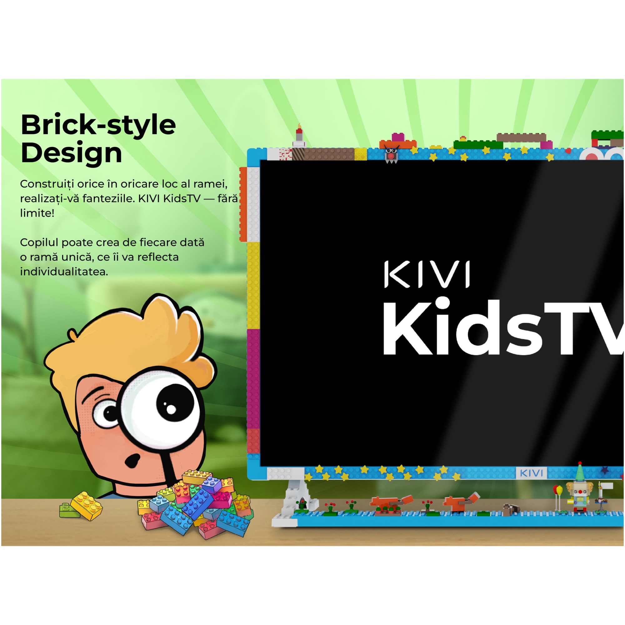 Televizor KIVI LED KIDSTV, 80 cm, Smart Android TV, Full HD, Clasa E