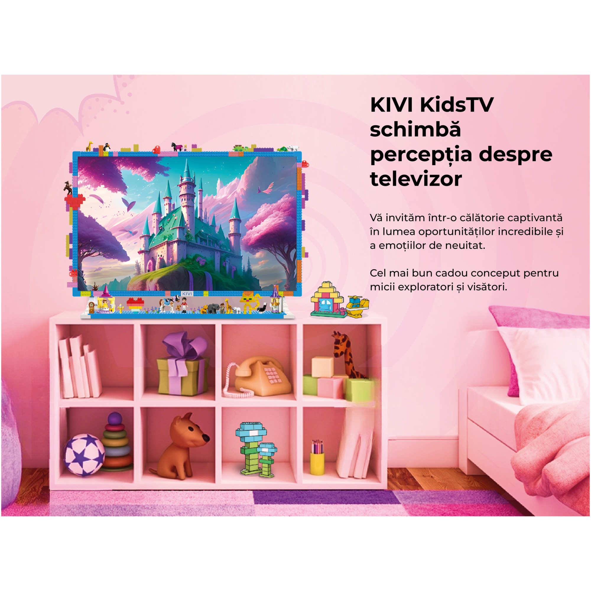 Televizor KIVI LED KIDSTV, 80 cm, Smart Android TV, Full HD, Clasa E