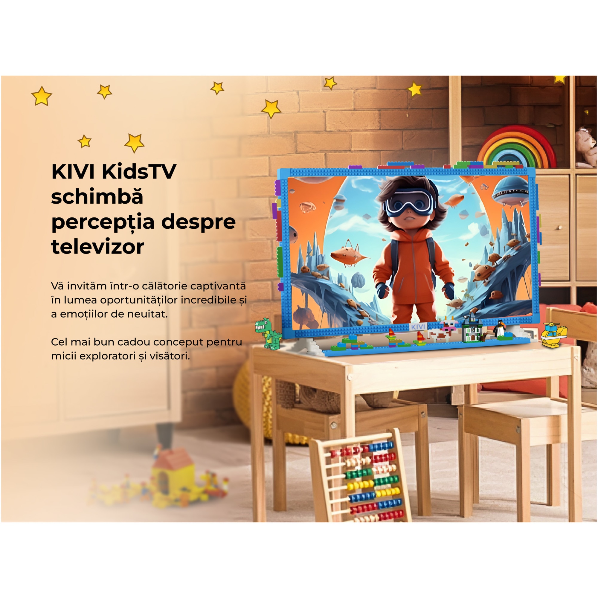 Televizor KIVI LED KIDSTV, 80 cm, Smart Android TV, Full HD, Clasa E