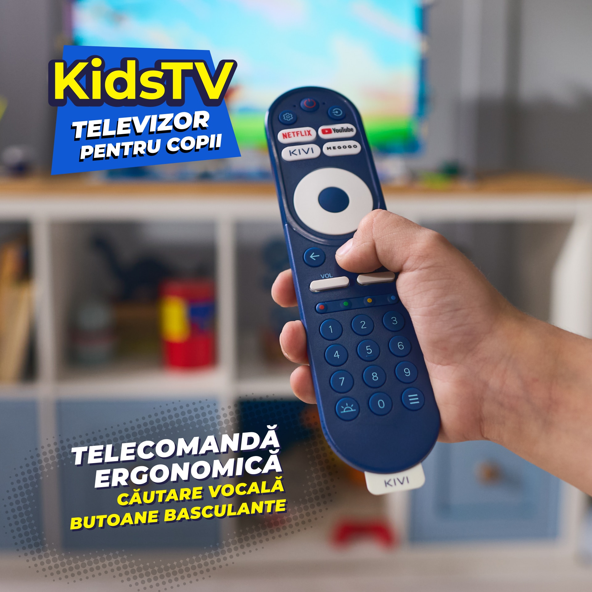 Televizor KIVI LED KIDSTV, 80 cm, Smart Android TV, Full HD, Clasa E