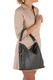 Mia Tomazzi, Geanta hobo de piele cu aspect texturat Castello, Gri antracit