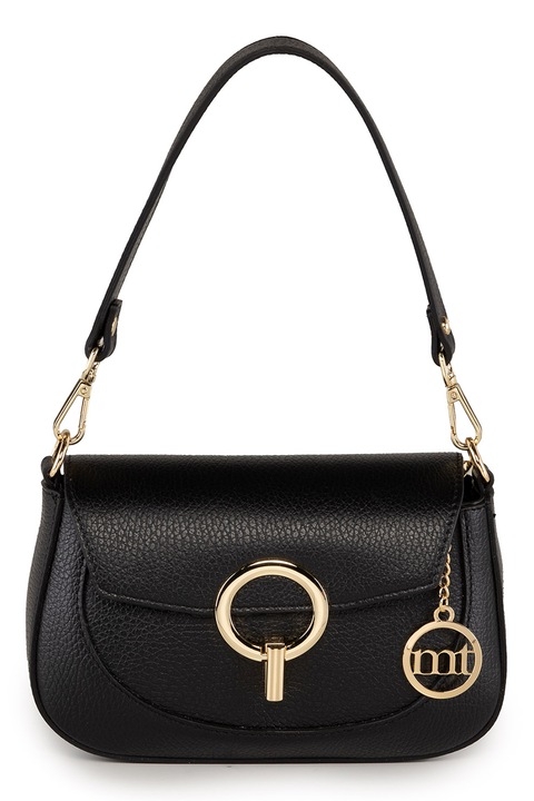 Mia Tomazzi, Geanta din piele cu barete detasabile de umar, Negru