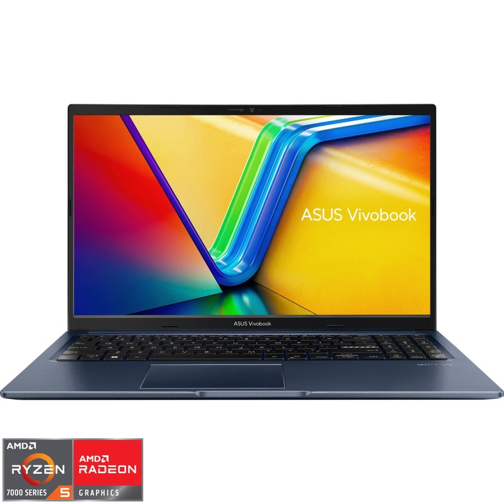 Laptop ASUS Vivobook 15 M1502YA cu procesor AMD Ryzen™ 5 7430U pana la 4.3 GHz, 15.6'', Full HD, IPS, 60Hz, 8GB DDR4, 512GB SSD, AMD Radeon™ Graphics, No OS, Quiet Blue