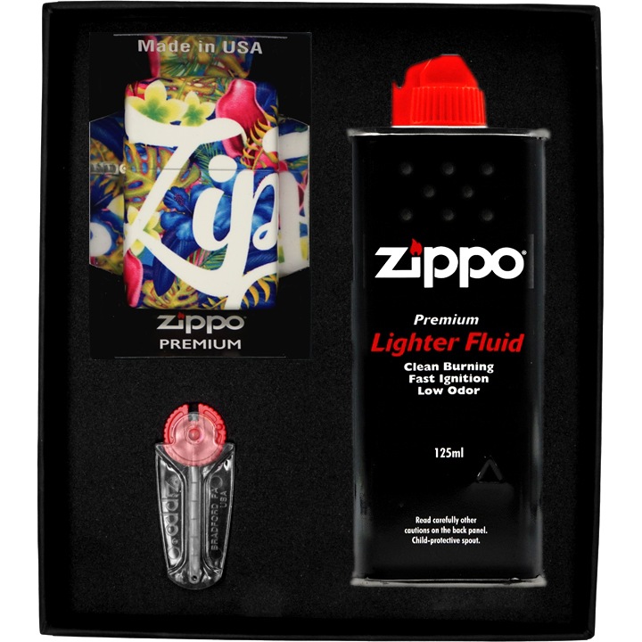 Set Bricheta Zippo Design 2, multicolor, in cutie cadou