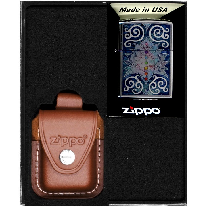 Set cadou Zippo, Piele, Multicolor