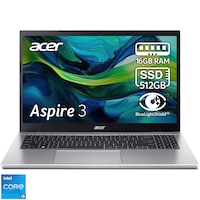 Laptop Acer Aspire 3 A315-59-589S cu procesor Intel Core i5-1235U pana la 4.4GHz, 15,6", Full HD, 16GB RAM, 512GB SSD, Intel Iris Xe Graphics, No OS, Pure Silver