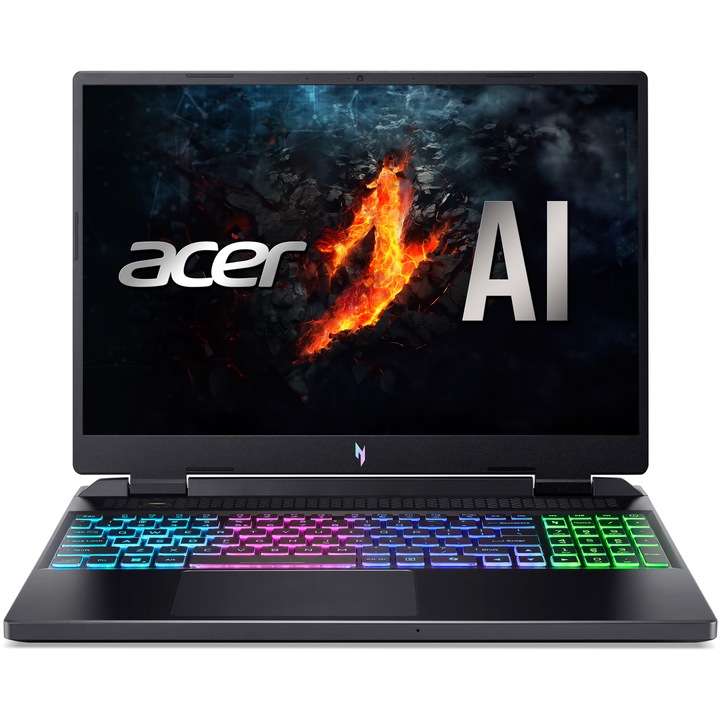 Laptop Gaming Acer Nitro 16 AN16-42-R23P cu procesor AMD Ryzen™ 7 8845HS pana la 5.1GHz, 16", WQXGA, IPS, 165Hz, 32GB DDR5, 1TB SSD, NVIDIA® GeForce RTX™ 4070 8GB GDDR6, No OS, Obsidian Black