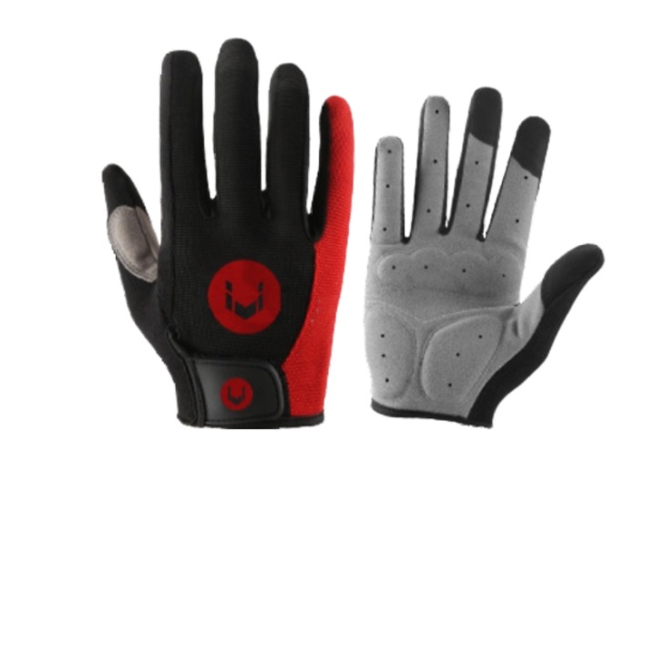 Manusi ciclism, Protectie a palmelor, Din material respirabil, Anti-alunecare, Absoarbe transpiratia, Pentru camping, drumetii, ciclism, motociclete, alpinism, Vilico, Microfibra/Poliester, rosu, M