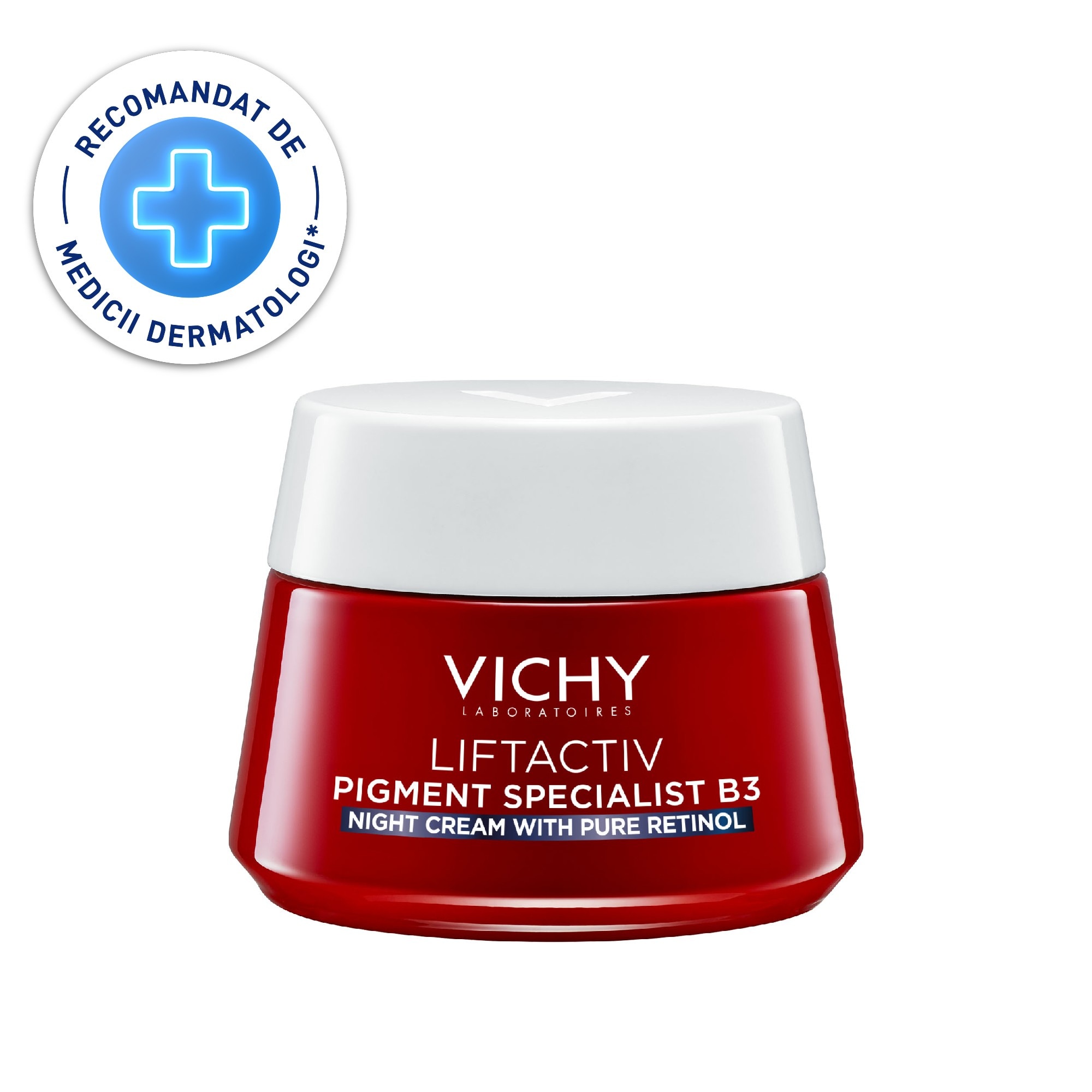 Crema de noapte anti-rid cu retinol pur si niacinamida Vichy Liftactiv B3 anti-pete pigmentare brune , 50 ml
