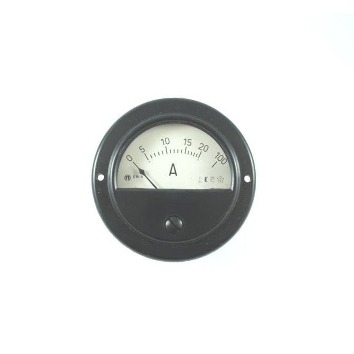 Български амперметър, E15-5, AC, Директен, 100 A, Ф65 mm