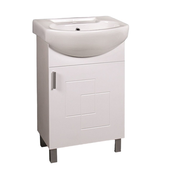 Шкаф за баня Inter Ceramic, С порцеланова мивка - eMAG.bg