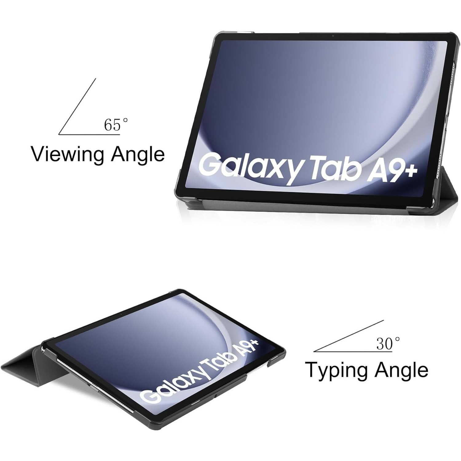 Husa pentru Samsung Galaxy Tab A11 Plus / A9 Plus 11 inch UltraSlim de tip stand functie sleep/wake-up, protectie 360, negru