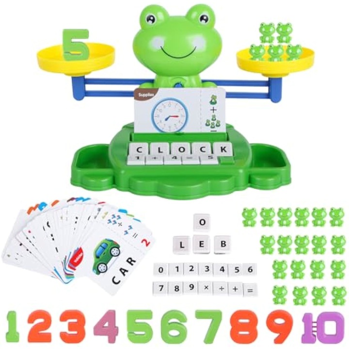 Jucarie educativa „Broasca”, introducere in matematica, joc de numarare, potrivita copiilor de la 3 la 9 ani