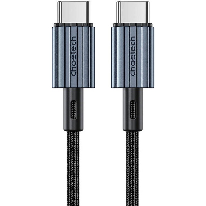 USB-C kábel - USB-C, PD 60W, 1,2 m, fekete, textil, XCC-1014 Choetech