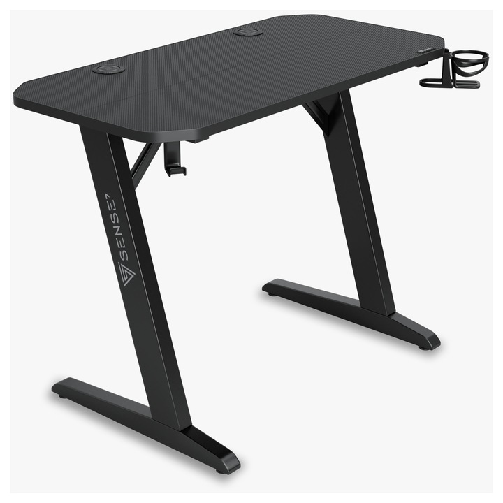 Гейминг бюро SENSE7 Nomad Basic, черен, 100x50cm