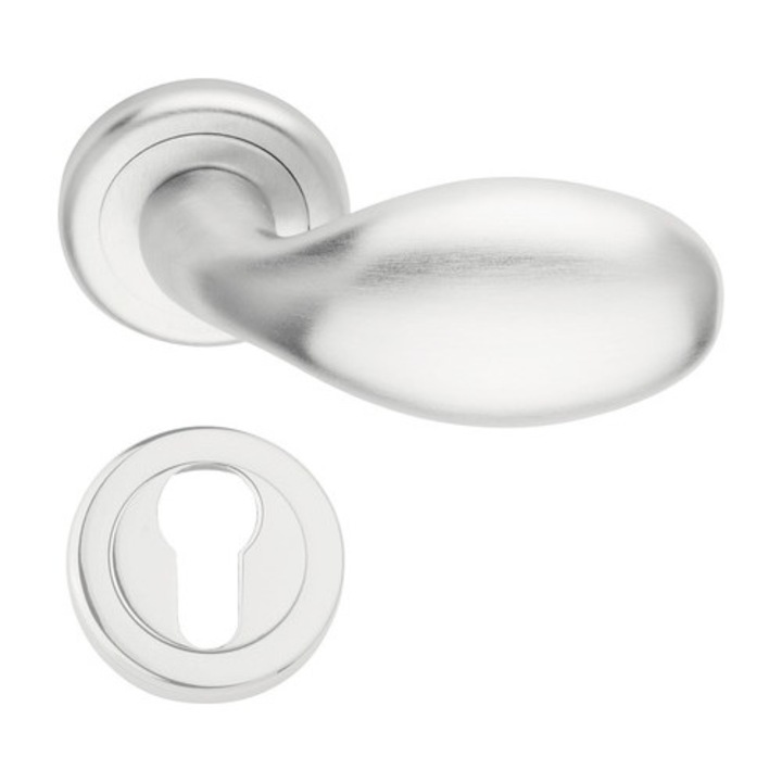 Manere Mobil/fix Cu Rozeta Usa Intrare Verofer Golf, Pentru Cilindru, Crom Lucios