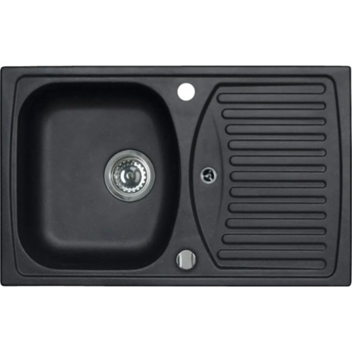 Chiuveta Bucatarie Granital Cu O Cuva Alveus Record 30, 78x48 Cm, Cu Picurator, Carbon