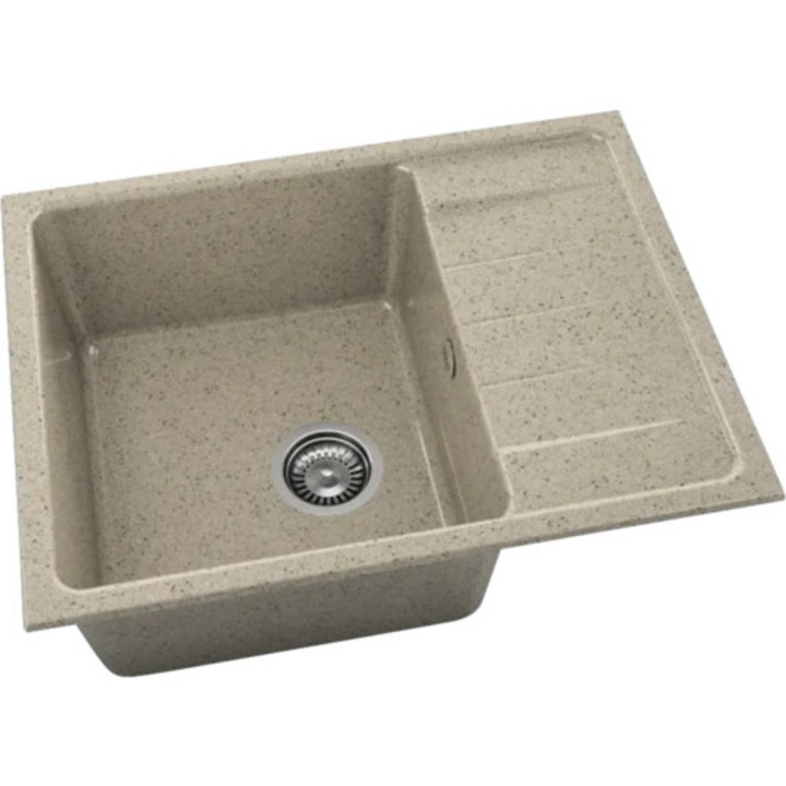 Chiuveta Bucatarie Granixit Cu O Cuva Fat Avangard 238 65x49 Cm, Cu Picurator, Reversibila, Sandcastle